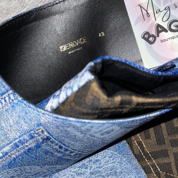 Versace x Fendi: Skirt with Belt Denim Patchwork by Fendace *RARE* (on Runway) - Picture 11 of 16